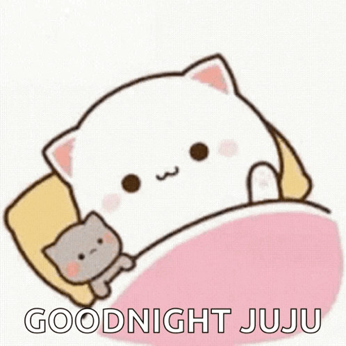 Cartoon Cat Laying In Bed With Gray Cat GIF