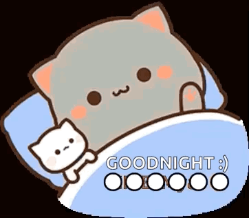 A Cartoon Cat Is Laying In A Bed With A Pillow And A Teddy Bear . GIF