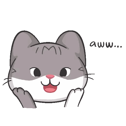 a cartoon cat is saying thank you with his paws on his face .