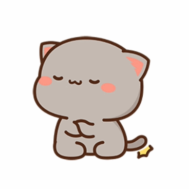 A Cartoon Cat Is Sitting Down With Its Eyes Closed And A Star In The Background . GIF