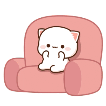 A Cartoon Cat Is Sitting On A Pink Chair Eating A Star GIF