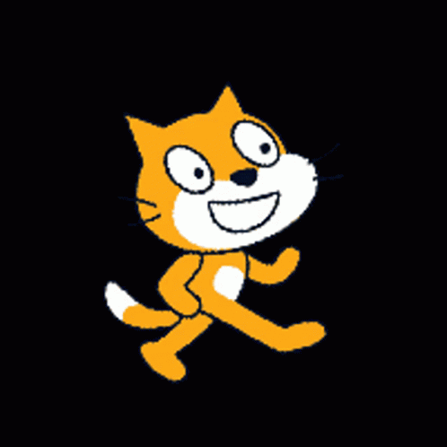 A Cartoon Cat Is Smiling And Walking In The Dark GIF