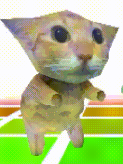 A Cartoon Cat Is Standing On Its Hind Legs On A Green Background GIF