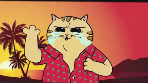 A Cartoon Cat Is Wearing A Red Shirt And Crying GIF