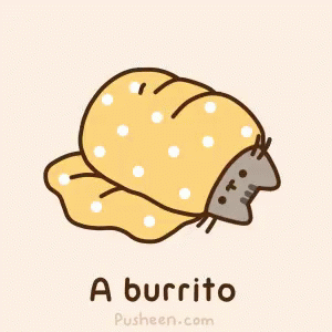 A Cartoon Cat Is Wrapped In A Burrito GIF