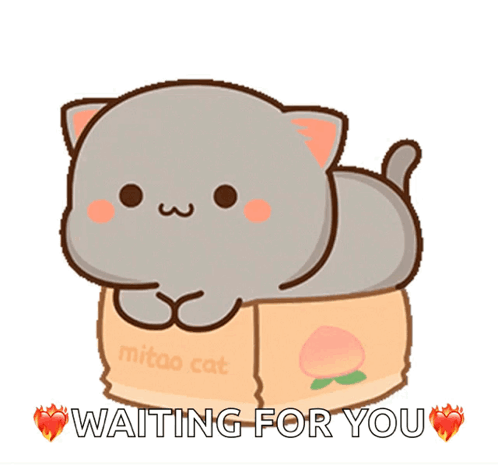 A Cartoon Cat Laying On Top Of A Box That Says Mitao Cat GIF