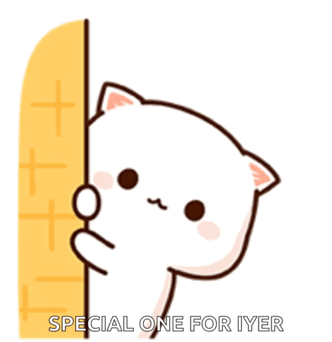 Cartoon Cat Peeking Behind Wall With Special One For Iyer GIF
