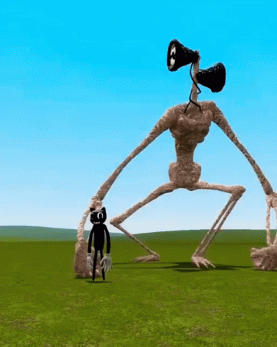 A Cartoon Cat Standing Next To A Giant Monster GIF