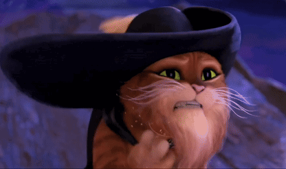 A Cartoon Cat Wearing A Black Hat And A Black Scarf Around Its Neck GIF