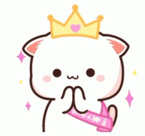A Cartoon Cat Wearing A Crown And A Sash That Says ' Princess ' GIF