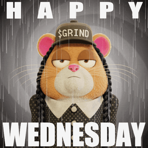 A Cartoon Cat Wearing A Hat That Says Grind On It GIF