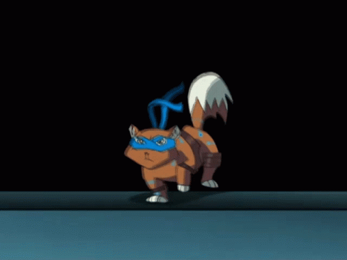 A Cartoon Cat Wearing A Mask And A Turtle Costume GIF