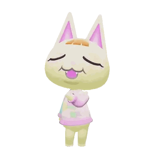 a cartoon cat wearing a pink and blue shirt