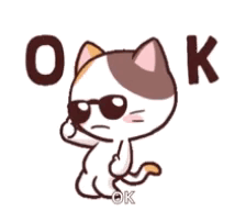 A Cartoon Cat Wearing Sunglasses Says Ok GIF