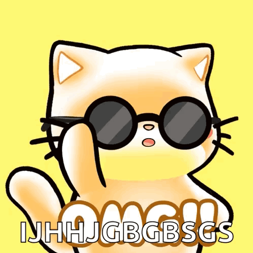 A Cartoon Cat Wearing Sunglasses Says Omg GIF