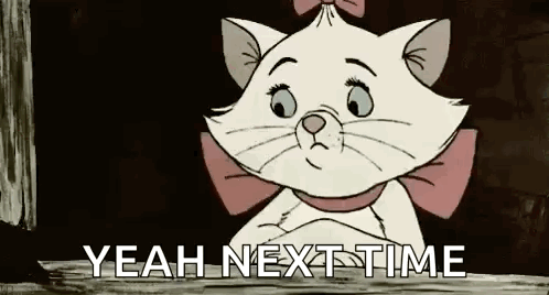 A Cartoon Cat With A Pink Bow On Its Head Is Sitting On A Wooden Plank . GIF
