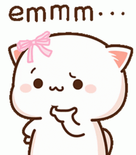 A Cartoon Cat With A Pink Bow On Its Head Says Emmm .. GIF