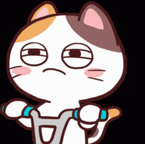 A Cartoon Cat With A Sad Face Is Holding A Baby Stroller GIF