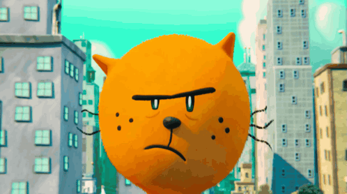 A Cartoon Cat With A Serious Look On His Face GIF