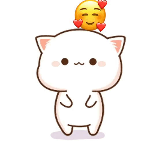 A Cartoon Cat With A Smiley Face On Its Head That Says Yes Sir . GIF