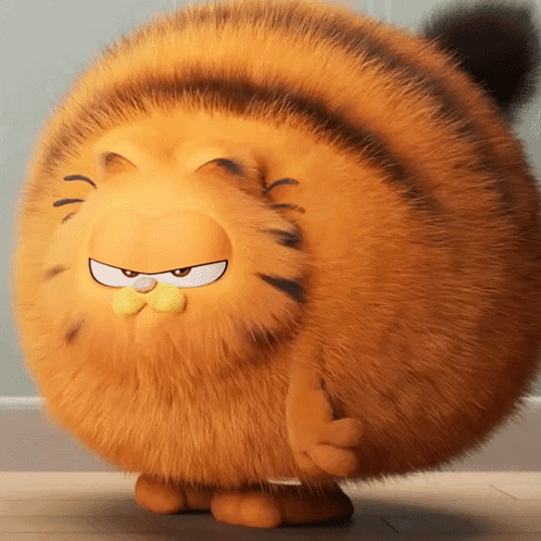 A Cartoon Cat With A Yellow Bow Tie Is Standing On The Floor GIF