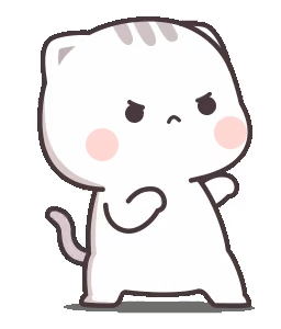 A Cartoon Cat With An Angry Face Is Standing On Its Hind Legs . GIF