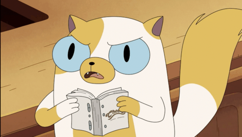 Blue-Eyed Cat Reading Choco Book GIF