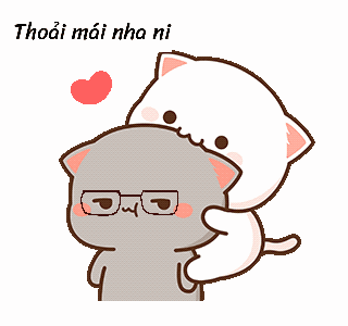 A Cartoon Cat With Glasses Is Hugging Another Cat With A Heart In The Background . GIF