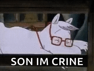 A Cartoon Cat With Glasses Is Laying Down On A Window Sill . GIF