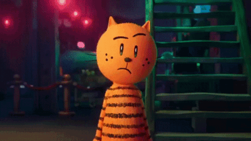 A Cartoon Cat With Huge Claws Is Standing In Front Of A Fire . GIF