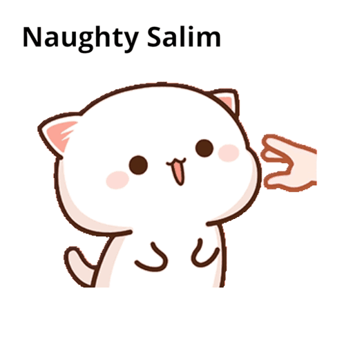 A Cartoon Cat With The Words Naughty Salim On The Bottom GIF