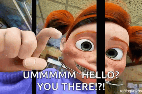 A Cartoon Character Behind Bars With The Words Ummmmm Hello You There On The Bottom GIF