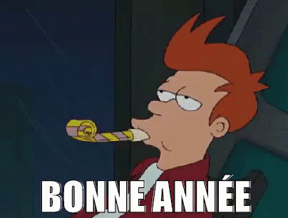 Cartoon Character Blowing Party Horn Bonne Annee GIF