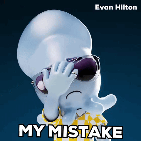 Cartoon Covering Face Saying My Mistake GIF