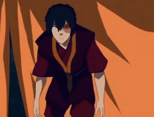 A Cartoon Character From Avatar The Last Airbender Is Standing In Front Of A Tree . GIF