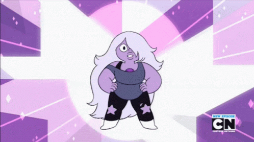 A Cartoon Character From Cn Is Standing In Front Of A Pink And Purple Background GIF