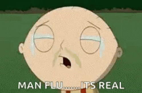 A Cartoon Character From Family Guy Is Crying Because He Has A Man Flu . GIF