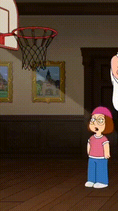 Family Guy Character Playing Basketball With Girl GIF