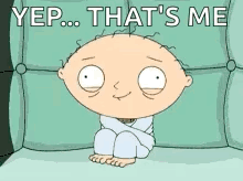 A Cartoon Character From Family Guy Is Sitting On A Couch And Saying Yep That 'S Me GIF