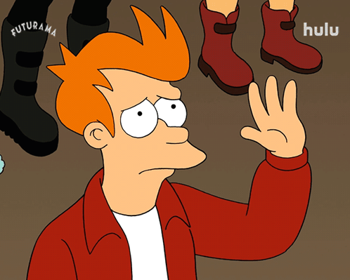 A Cartoon Character From Futurama Waving His Hand GIF