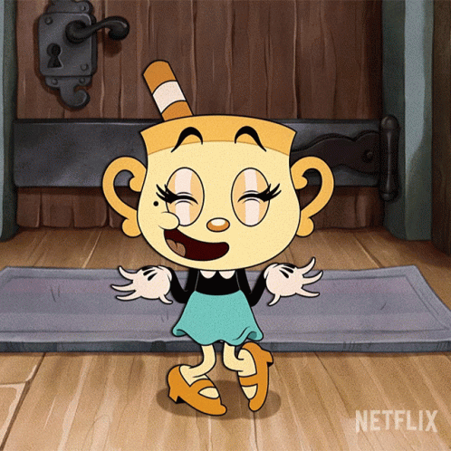 A Cartoon Character From Netflix Is Standing On A Rug GIF