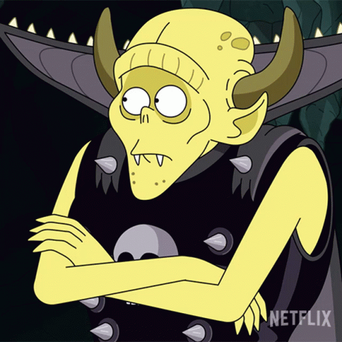 Netflix Cartoon Character With Skull Chest GIF