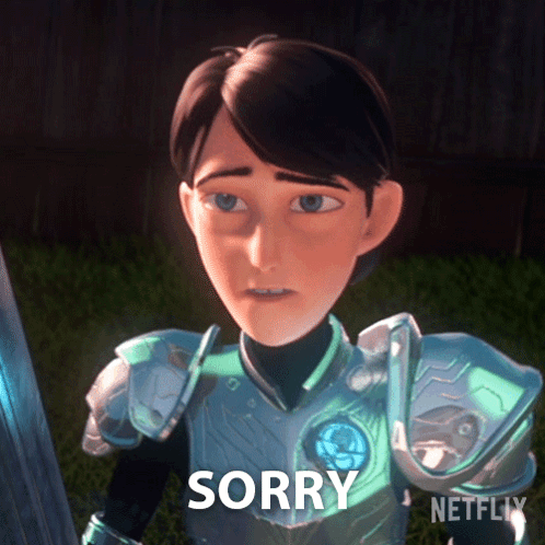 A Cartoon Character From Netflix Says Sorry GIF