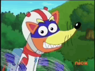 A Cartoon Character From Nickelodeon Is Smiling GIF