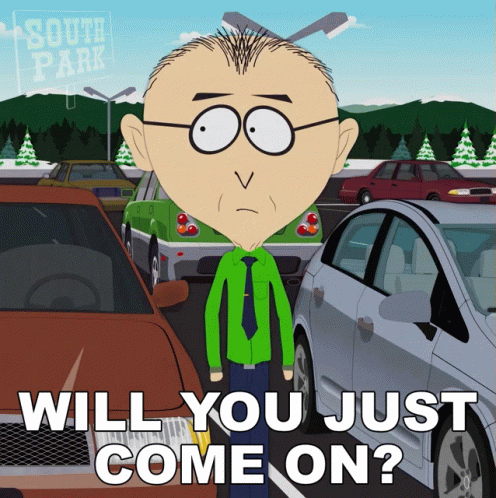 A Cartoon Character From South Park Asks If Someone Will Just Come On GIF
