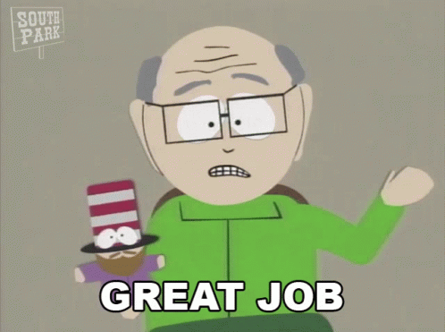 A Cartoon Character From South Park Is Holding A Cat In The Hat GIF