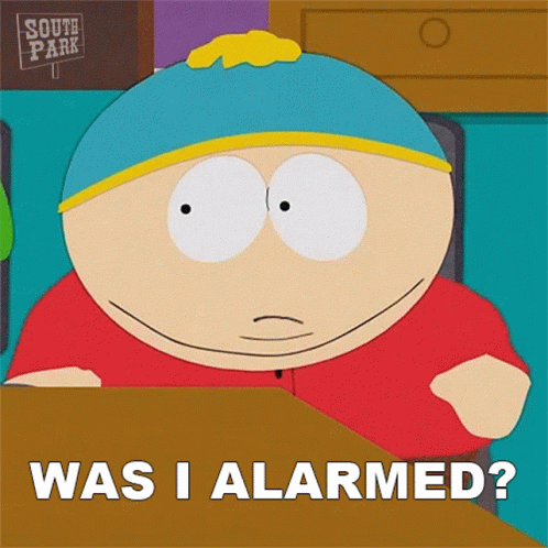 South Park Character Sitting At Desk Says Was I Alarmed GIF