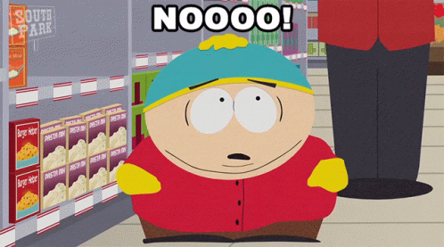 A Cartoon Character From South Park Is Standing In Front Of A Shelf Of Pastries GIF