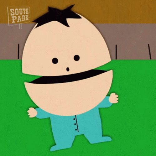 A Cartoon Character From South Park Is Standing In Front Of A South Park Sign GIF