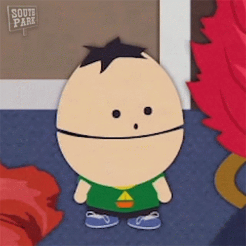 A Cartoon Character From South Park Is Standing Next To A Sign That Says South Park . GIF